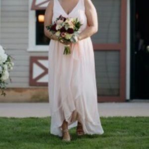 light pink/petal bridesmaid dress.